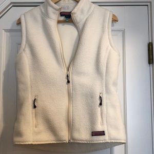 Vineyard Vines cream fleece vest